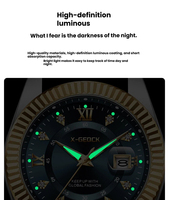 Reloj X-GEQCK S5 para Hombre, Acero Inoxidable, Correa de Cuarzo, Fecha, Luz Nocturna, Resistente al Agua, de Lujo