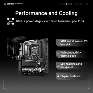 Carte mère ROG Crosshair X870E Hero ATX AMD AM5 DDR5 5GHz SATA Windows 11 avec connecteur caché et emplacement pour GPU haute puissance - Product Image 5