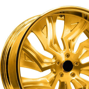 Ruedas forjadas de 2 piezas 18 19 20 21 22 23 24 26 pulgadas 5x115 5x127 ruedas de coche de aleación cepilladas en oro chapado en oro para <span class=keywords><strong>Dodge</strong></span> Magnum SRT - Product Image 3