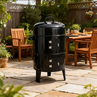 NL 2026 Barbecue portable d'extérieur 3 en 1 en acier inoxydable, barbecue au charbon de bois, fumoir