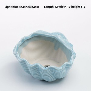 Pot Sukulen Mini Bentuk Cangkang Paus Kartun Lucu Tema Laut, Berlapis Glasir, untuk Kaktus Grosir - Product Image 4