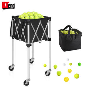 Lichtgewicht draagbare tennisbal- en pickleball-hopper, opvouwbare tennisbalwagen voor coachtraining - Product Image 2