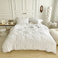 Housse de couette et taies d'oreiller en polyester couleur unie, taille Queen et Super King, ensemble de literie 3 pièces pour la maison