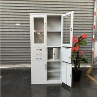 Armoire de rangement moderne pliable et réglable en acier laminé à froid avec 3 tiroirs et coffre-fort