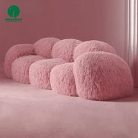 Moontree Canapé Luxe Love Seat Petit Canapé Meubles Modernes Canapé Fourrure Rose Canapé Fourrure Shaggy Moelleux Moderne Canapé Fausse Fourrure Canapé
