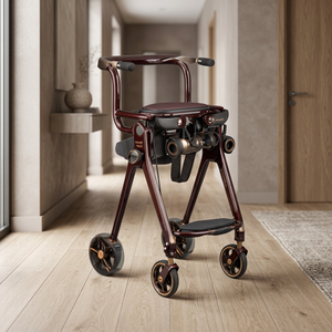 Wholesale Portable Aluminum Medical Upright Rollator <b>Walker</b> Elderly Mobility Aid Ergonomic Foldable 4-Wheel 120kg Capacity - Product Image 3
