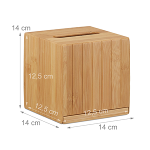 Boîte à mouchoirs carrée en bambou naturel 14*14, distributeur de mouchoirs en <span class=keywords><strong>bois</strong></span> pour bureau, couvercle de rangement pour cosmétiques et serviettes domestiques - Product Image 3