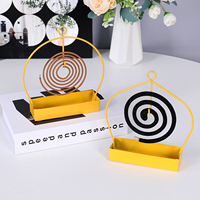 Support en fer forgé en spirale pour spirales anti-moustiques, résistant à la chaleur, porte-encens répulsif, couleur jaune, style nordique, accessoire de décoration intérieure