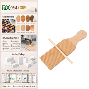 Planche à gnocchis en bois et rouleau à pâtes antiadhésifs, pour la préparation maison de gnocchis et de garganelli, spatule à beurre incurvée et rayée, ustensile de cuisine - Product Image 1