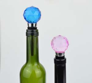 Gekleurde kristallen glazen bol wijnfles stop MH-QT0247 - Product Image 5