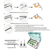 Kit d'outils universels pour implants dentaires prothétiques, clé dynamométrique manuelle, tournevis, utilisation manuelle, instrument de classe I