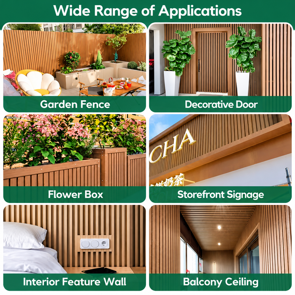 Commercial Property Cladding Modern WPC Fluted Exterior Wall Panels Lightweight Hollow Profile ...