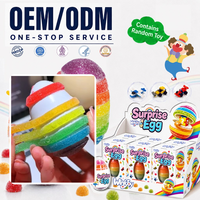 Nieuwe trendy fabrieksdirecte verrassing gummy ei snoepjes met speelgoed, scheurbaar, halal, groothandel, OEM, ODM levering