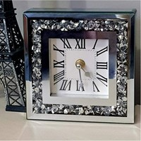 Kustom 14cm 15cm mode Mewah Glitter Bling berkilau kaca kristal berlian imitasi meja berlian emas perak dekorasi dioperasikan baterai