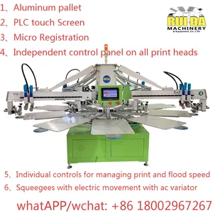 Octopus Serigrafia 4 Color 10 Stations Automatic Silk Screen Printing Machine With Flash Dryer