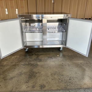 48" 2 Door Under Counter <b>Freezer</b> American Style Work Table With Drawers - Product Image 4