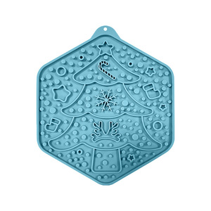 <b>Silicone</b> Dog Licking <b>Mat</b> Christmas Design Slow Feeding Anti Choking Pet Food <b>Mat</b> Non Slip Easy Clean - Product Image 1
