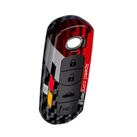 Casing Kunci Mobil Remote Serat Karbon Figur ABS Pelindung Kunci Mobil Tanpa Kunci Smart Key Case untuk Mazda CX-5