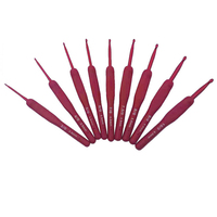 9 pièces/ensemble de crochets en aluminium rouge pour crochet, étui à aiguilles pour crochet