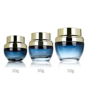 Meilleure Vente : Flacon Pompe de Luxe en Verre à Fond Épais pour Huile Corporelle et Lotion, Bouteille de Soins de la Peau à Dégradé Bleu, Pot de Sérum Visage - Product Image 2