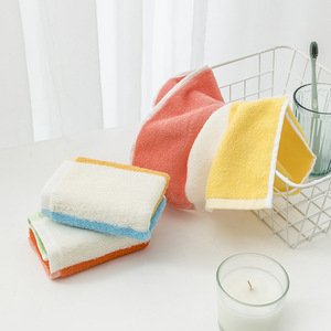 Serviette de bain pour enfants en pur coton, 25x50cm, rayée, bloc de couleurs, douce et absorbante, serviette rectangulaire pour usage domestique pour enfant - Product Image 5