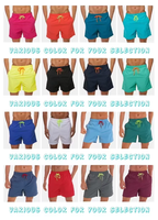 Celana Pantai Pria Kasual 5 Inch, Cepat Kering, 4 Arah Stretch, Ramah Lingkungan, Bergaris, Tahan Air, Pinggang Elastis Sedang, Custom