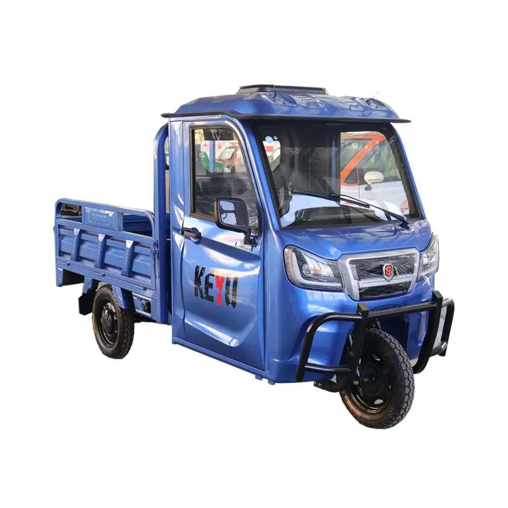 Электрический трехколесный мини-грузовой двухмоторный небольшой Электрический грузовой трехколесный велосипед с кабиной