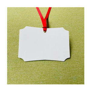 Ornement de noël en aluminium blanc Double face en forme de <span class=keywords><strong>Berlin</strong></span>, vierge de Sublimation en métal imprimable - Product Image 4