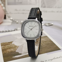 Montres carrées pour femmes ND125P, montres pour filles, bracelet en cuir simple, montres à quartz décontractées pour femmes, élégantes et minimalistes