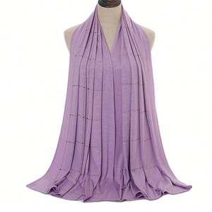 Hijab musulman pour femmes, foulard islamique en polyester respirant, mode quotidienne, usage extérieur, couleur personnalisable, 1 sac OPP, modèle 1024 - Product Image 5