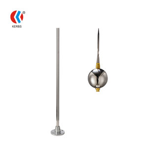 Paratonnerre KERBS 2m en acier inoxydable à pointe sphérique pour la protection des bâtiments - Product Image 3