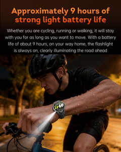 Reloj Inteligente KT92 2026 para Hombre, Linterna de Alta Potencia, GPS, Deportes al Aire Libre, Batería de 1100 mAh, Resistente al Agua IPX8, Brújula, Frecuencia Cardíaca, Presión Arterial - Product Image 6