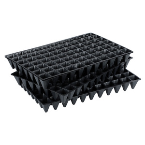 Plateaux de germination <span class=keywords><strong>pour</strong></span> plantes et légumes, plateaux de pépinière de jardin, DDA329, durables, 21/32/50/72/105/128 cellules, noir, PE - Product Image 1