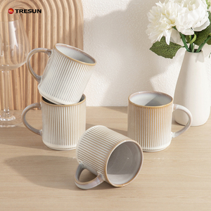 Juego de Vajilla de Cerámica de 16 Piezas, Tazas, Platos y Tazones, Color Blanco Cappuccino, Vajilla de Gres, Venta al Por Mayor de Fábrica - Product Image 4
