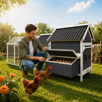 [En stock] Grand poulailler moderne en bois massif, abri pour animaux de compagnie, extérieur, imperméable