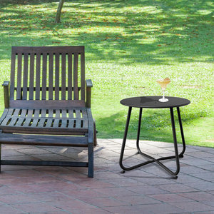 Modern Round Metal Steel Patio <b>Side</b> <b>Table</b> for <b>Outdoor</b> Garden, Balcony & Living Room | Small Accent Coffee <b>Table</b> - Product Image 3