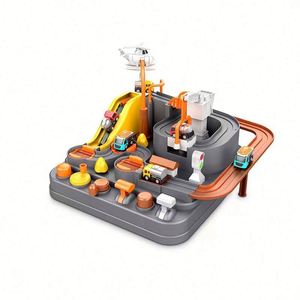 Juguete Educativo para Niños, Pista de Carreras con Rieles, Estacionamiento, Ciudad, Rescate, con 4 Autos Pequeños - Product Image 4