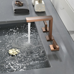 Chất lượng cao cupc cấp giấy chứng nhận 3 lỗ Brushed Nickel phòng tắm dack mounted Cartridge gốm Brass lưu vực vòi nước - Product Image 4