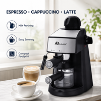 Cafetera Espresso de Acero Inoxidable de Alta Presión con Espumador de Leche, Cafetera Semiautomática para Hotel, Fabricación OEM