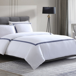 Ensemble de housse de <span class=keywords><strong>couette</strong></span> en satin de coton blanc certifié OEKO-TEX, ultra doux, haute densité, 60s 300TC, motif géométrique, luxe - Product Image 1
