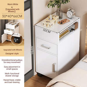 Custom Logo Eco-Friendly Durable Minimalist Wood <b>Nightstand</b> with Multi-Drawer Modern Bedroom & Living Room Storage Organizer - Product Image 1