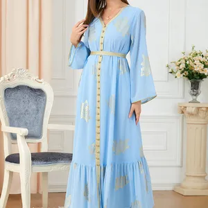 Abaya per le donne musulmano Applique ricamo manica lunga Maxi vestito allentato copertura completa islamico Dubai Robe Abaya donne vestito musulmano