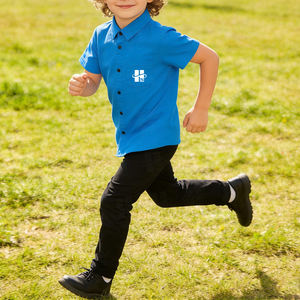 Polo en piqué 100 % coton à manches courtes et ourlet incurvé, broderie personnalisée du logo, pour garçons et filles, vente en gros - Product Image 2