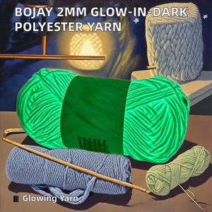 Luminous Woven Functional <strong>Yarn</strong>, Hand-woven Crocheted Luminous Wool Ball, 2mm <strong>100</strong> <strong>Polyester</strong> Sewing Textured <strong>Yarn</strong> Wholesale. - Product Image 2