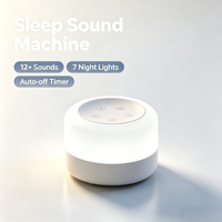 Appareil de Soutien au Sommeil Alimenté par Batterie en Plastique avec 12 Sons Apaisants, Lumière LED RGB et Machine à Bruit Blanc pour le Sommeil et les Voyages
