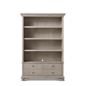 Librería de Roble Macizo Estilo Provincial Francés con 4 Cajones y Moldura Dentada para Estudio, <span class=keywords><strong>Biblioteca</strong></span> o Sala de Exposiciones - Product Image 4