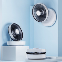 7,5 Zoll Timer LED Nachtlicht Tischventilator Fernbedienung Faltbar Oszillierend Wandmontierbar Akku 4000mAh Bürstenloser Motor