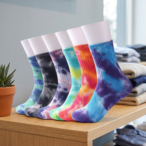 40-46 Men's Spandex/Nylon Cotton Crew <b>Socks</b> Anti-Bacterial Geometric Pattern Cuff Logo European Size Autumn - Product Image 3