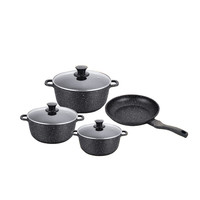 7pcs Set Peralatan Masak Lapisan Granit Anti Lengket Set Masak Dapur Batu Dengan Wajan