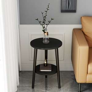 Mesa de centro redonda pequeña con superficie de madera, de doble capa, minimalista, para sala de estar, para el hogar, para el balcón - Product Image 3